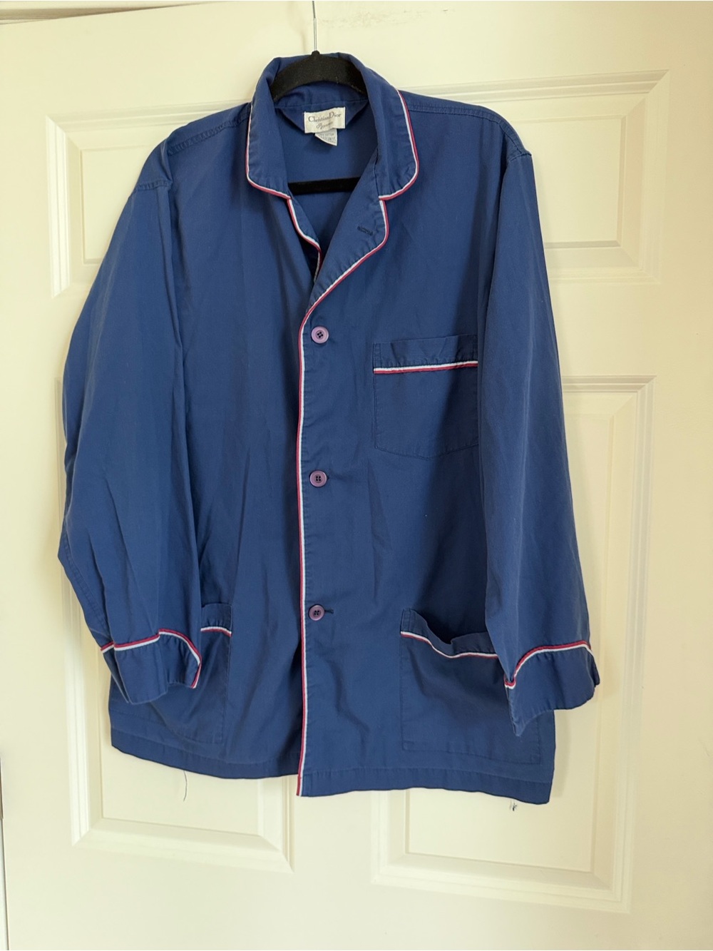 Vintage Dior Men's Navy Button-Front Pajamas